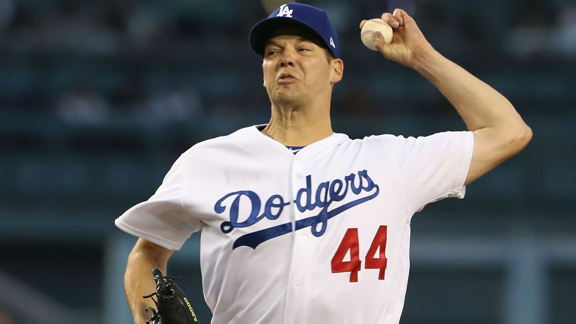 Dodgers' Rich Hill gets hit in the neck with a fastball, stays in game