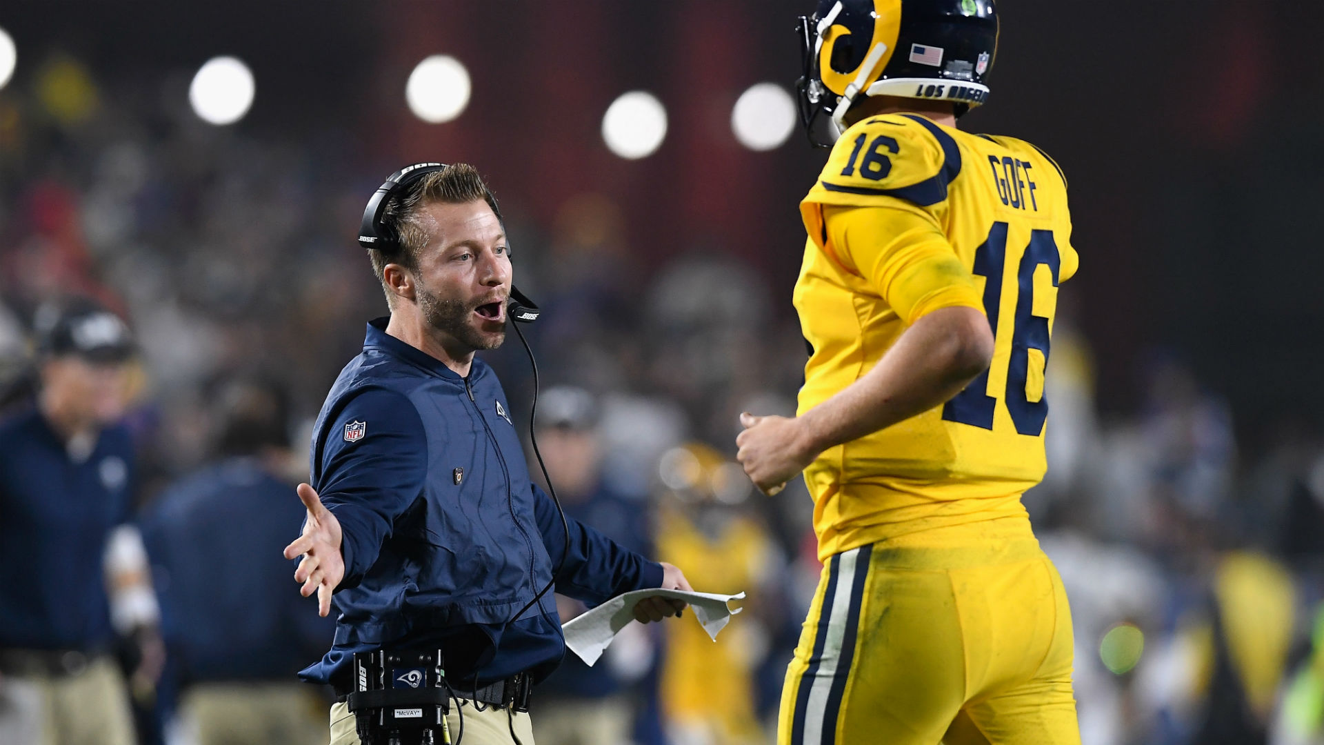 Watch: Rams meet with shooting victims' families after epic win