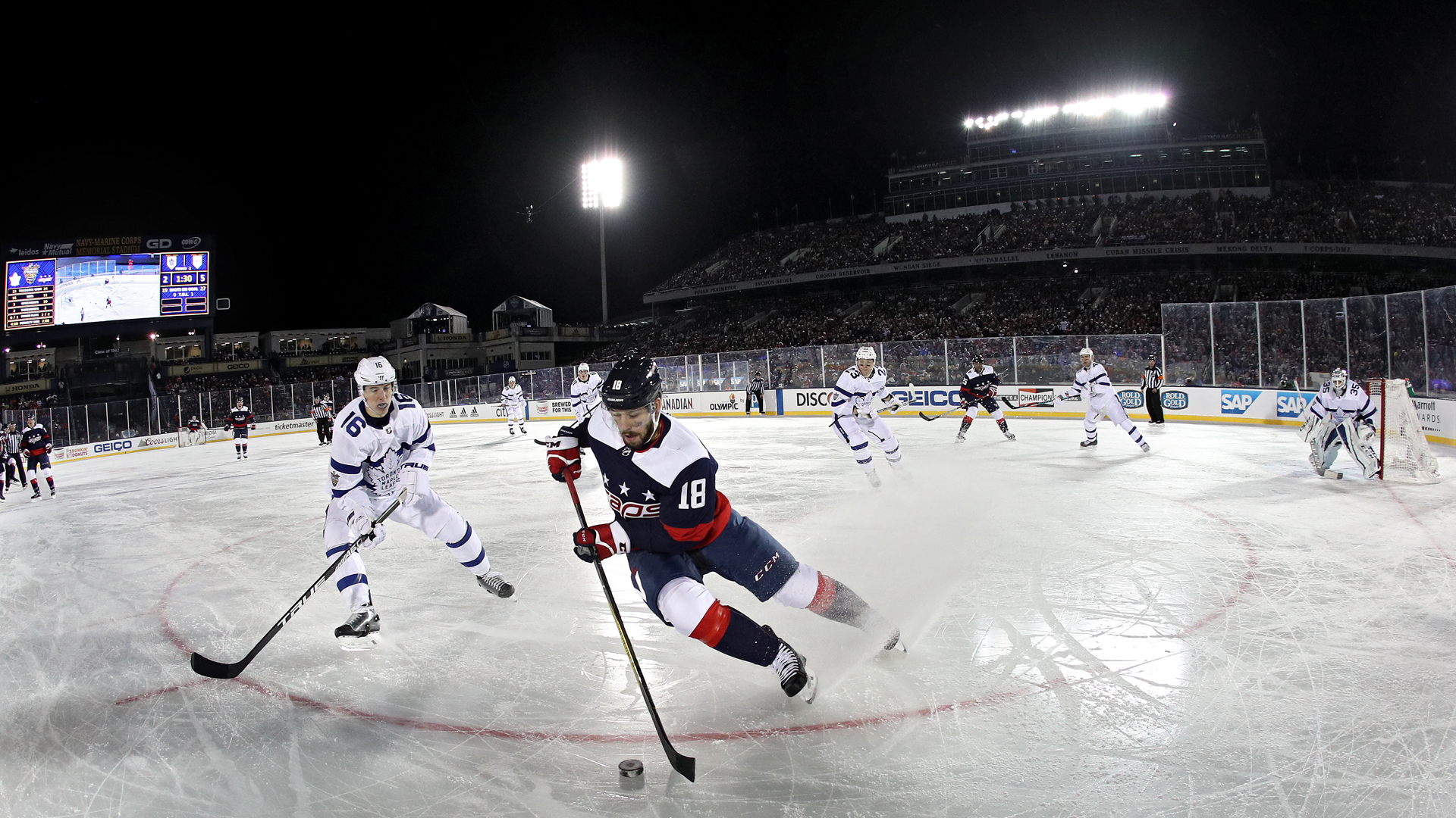NBC cuts away from NHL Stadium Series after power outage delays Maple Leafs-Capitals