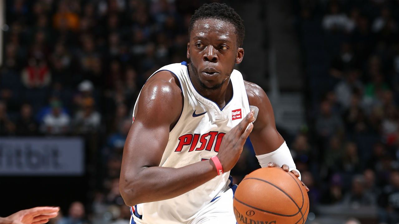 Pistons' Reggie Jackson ices Timberwolves' Jimmy Butler at free throw line Pistons' Reggie Jackson ices Timberwolves' Jimmy Butler at free throw line