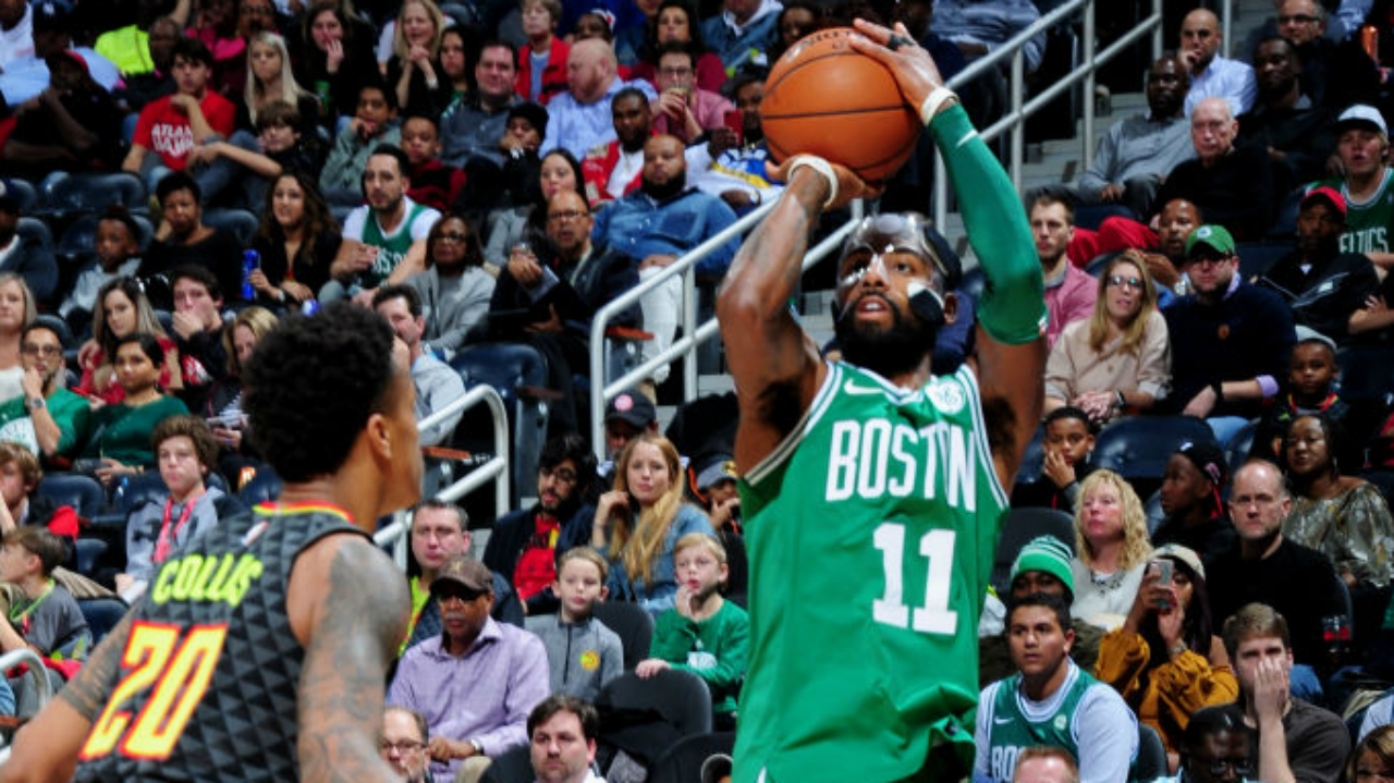 Image result for Kyrie Irving and Jaylen Brown make history in win over the Hawks