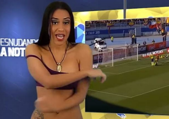 Venezuelan TV presenter strips live on-air after Copa America victory