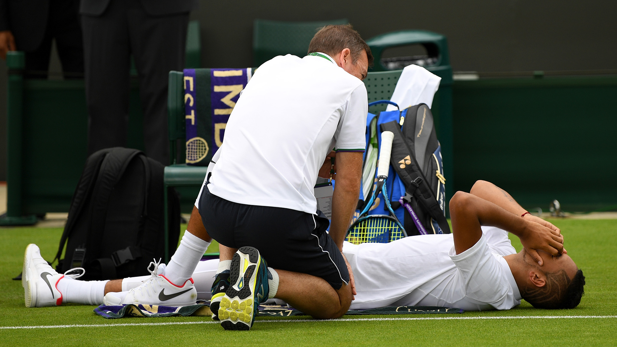 Nick Kyrgios retires from Wimbledon with hip injury Nick Kyrgios retires from Wimbledon with hip injury