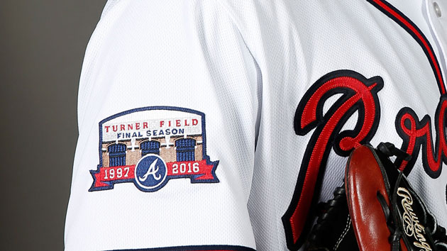 2016 Atlanta Braves Turner Field Final Season Jersey Sleeve Patch