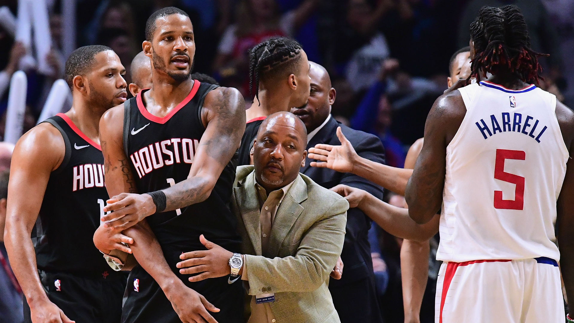 Tempers flare in LA as Clippers and Rockets clash spills into locker rooms | NBA ...