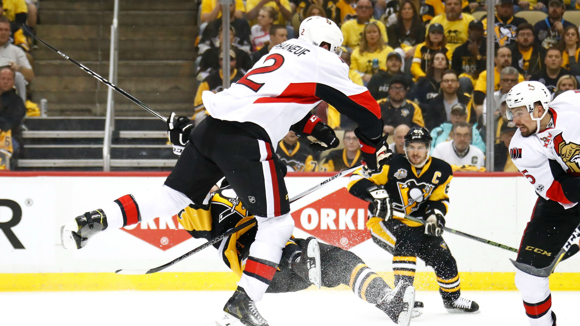 Penguins forward Bryan Rust injured on high hit from Dion Phaneuf Penguins forward Bryan Rust injured on high hit from Dion Phaneuf