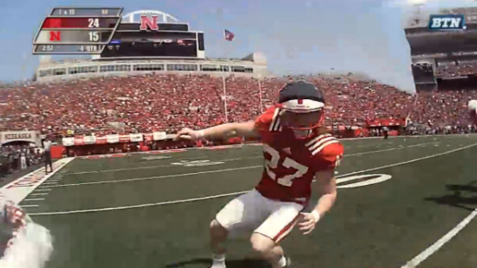 Nebraska players wear helmet cameras during spring game NCAA Football