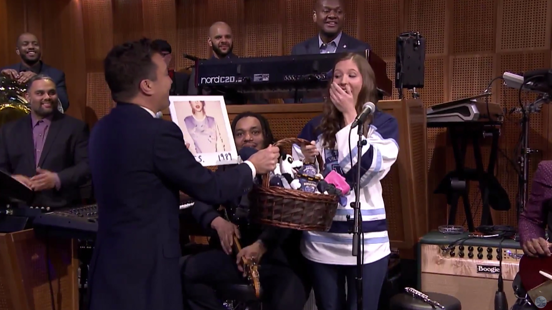 Jimmy Fallon surprises Villanova's crying piccolo girl with amazing