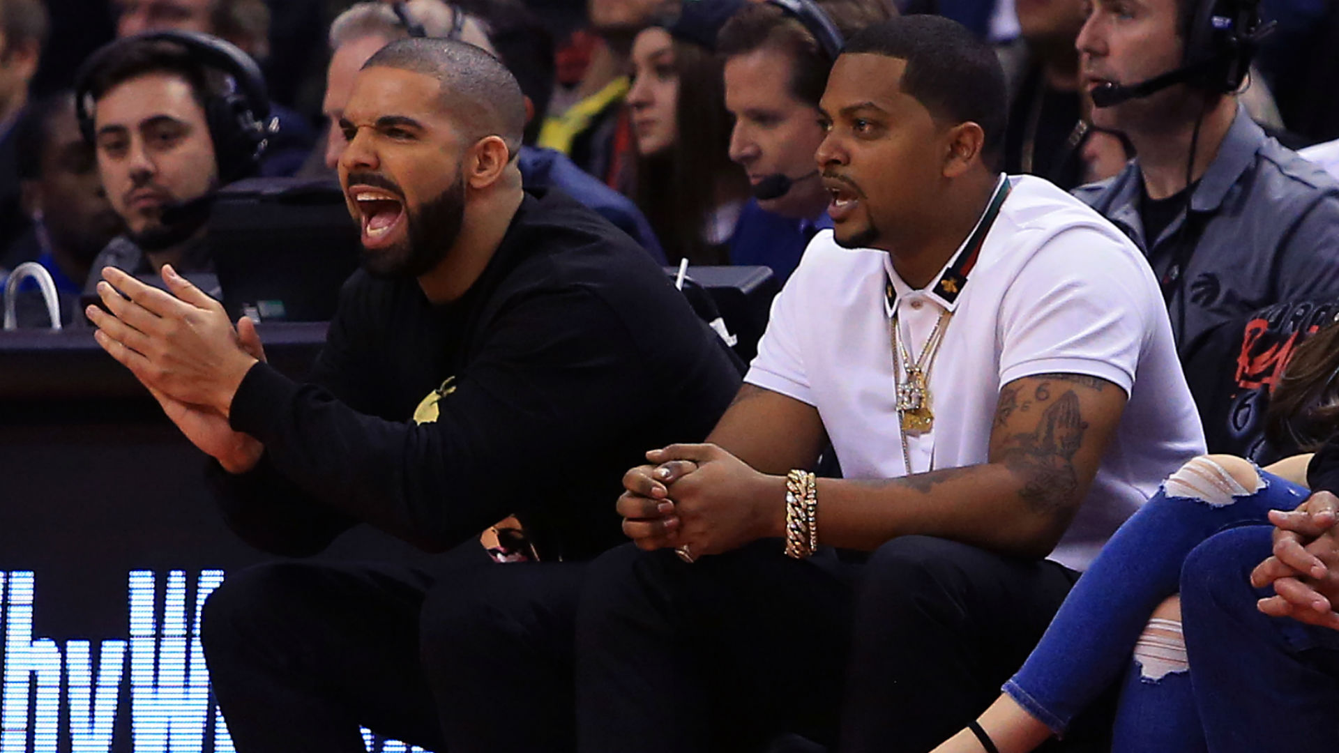 Drake, Kendrick Perkins get into war of words during, after Game 1 of Raptors-Cavs