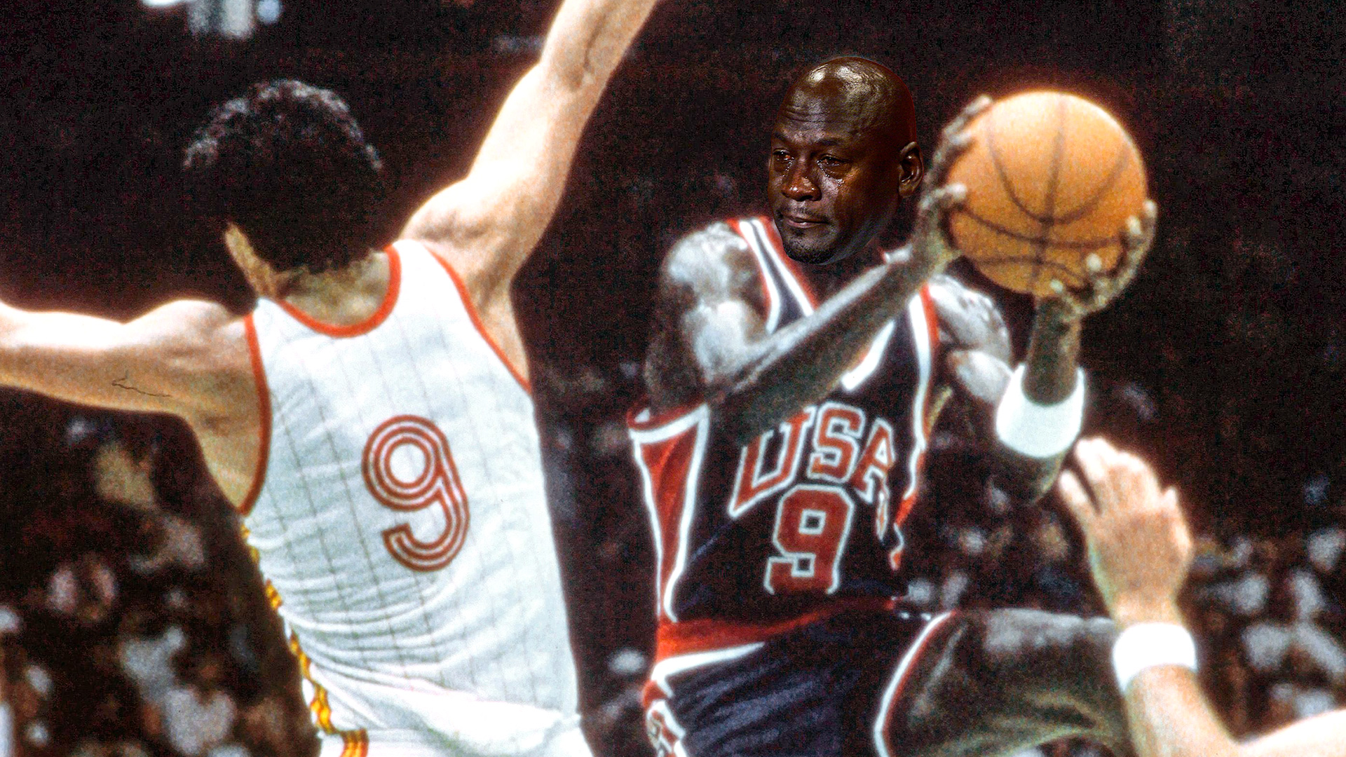 michael jordan trophy crying