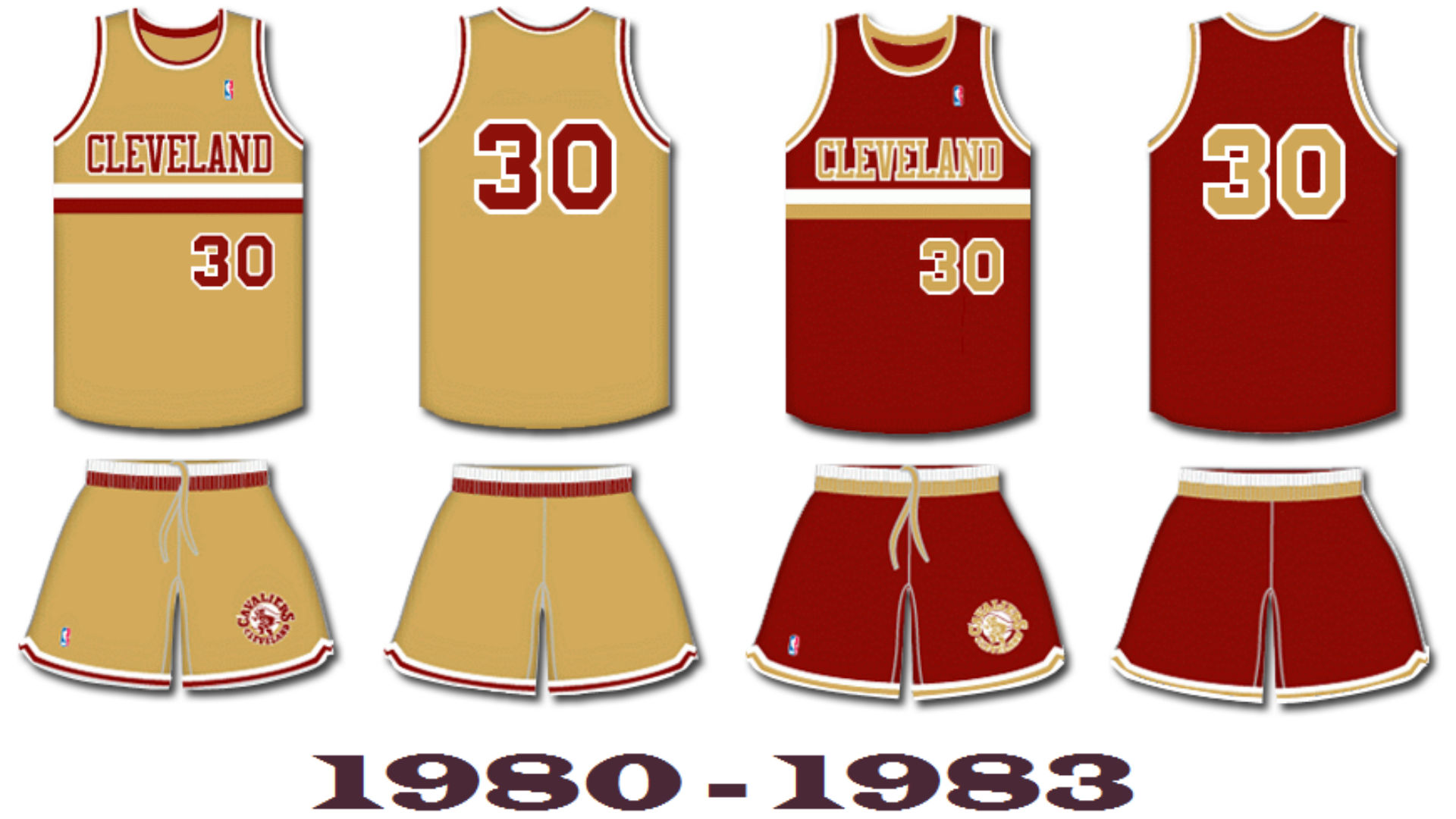 Cleveland Cavaliers uniform history Wine and gold, black and blue