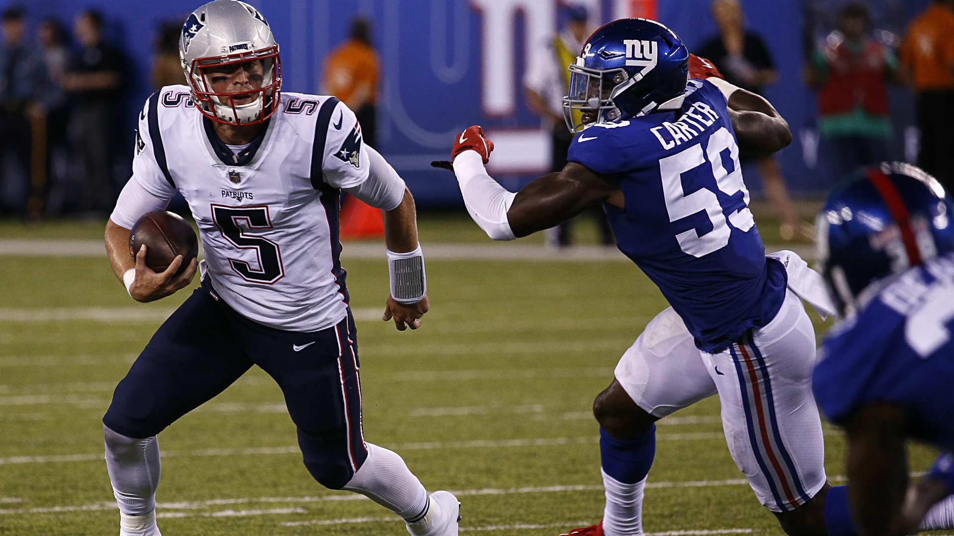 Giants broadcaster has humorous, real reaction to Patriots QB's 86-yard TD run
