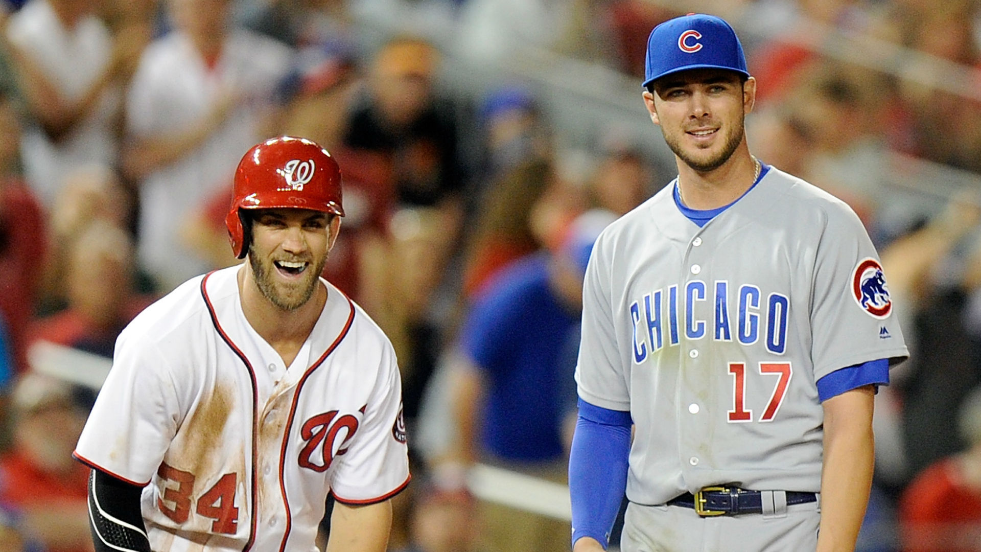 Las Vegas natives Kris Bryant, Bryce Harper appear together in PSA prior to NLDS