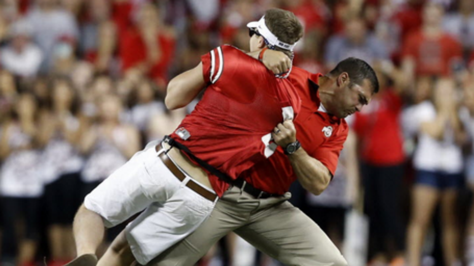 Ohio State strength coach tackles fan on field NCAA Football