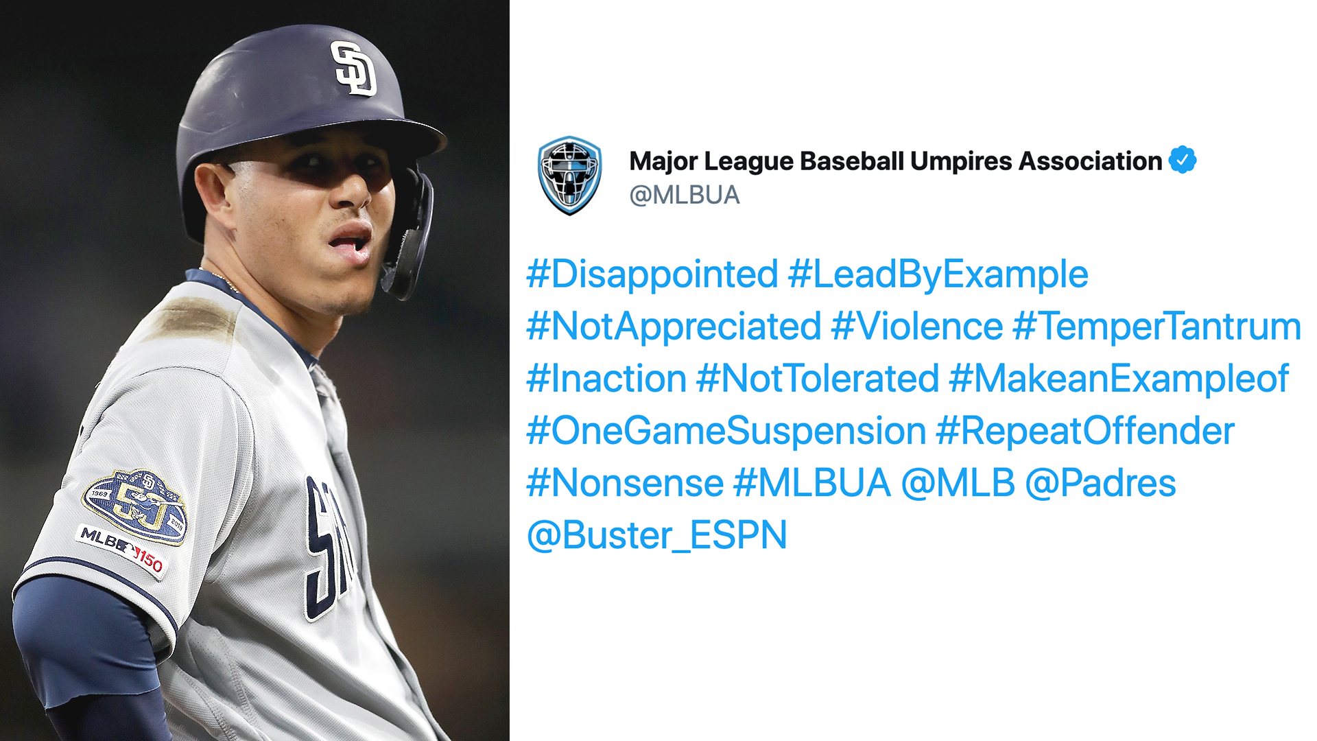 MLB Umpires Association releases insane statement on Manny Machado's suspension
