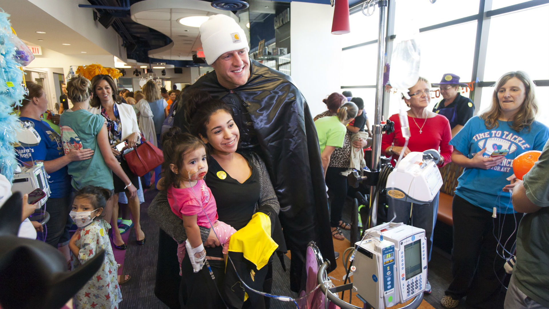 J.J. Watt visits heart patients at Texas Children's Hospital