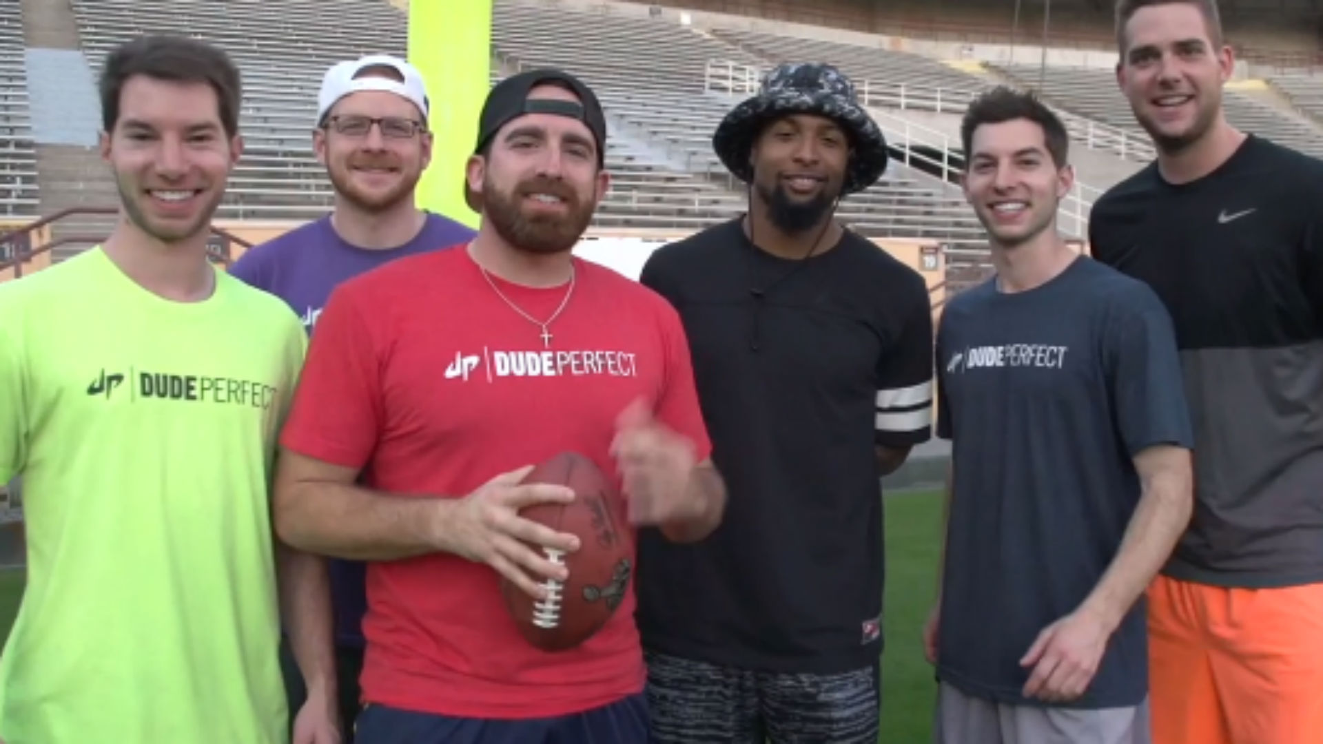 Dude Perfect, Odell Beckham Jr. team up for trick shots at Super Bowl