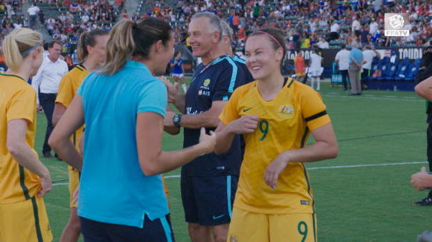 Westfield Matildas post-match celebrations