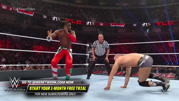 Bodies fly in wild Triple Threat for the SmackDown Tag Team Titles: WWE TLC 2018 (WWE Network Exclusive) Bodies fly in wild Triple Threat for the SmackDown Tag Team Titles: WWE TLC 2018 (WWE Network Exclusive)