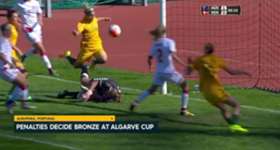 The Westfield Matildas have finished fourth at the Algarve Cup after falling to Denmark in a penalty shootout in the Bronze Medal Match in Portugal.  