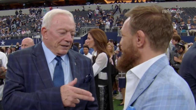 Mic'd Up: MMA fighter Conor McGregor tells Dallas Cowboys owner Jerry Jones he wants a UFC fight in AT&T Stadium Mic'd Up: MMA fighter Conor McGregor tells Dallas Cowboys owner Jerry Jones he wants a UFC fight in AT&T Stadium