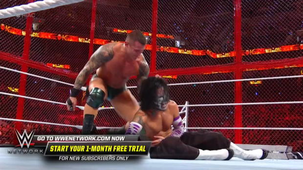 Randy Orton ruthlessly twists Jeff Hardy's earlobe with a screwdriver: WWE Hell in a Cell 2018 (WWE Network Exclusive) Randy Orton ruthlessly twists Jeff Hardy's earlobe with a screwdriver: WWE Hell in a Cell 2018 (WWE Network Exclusive)