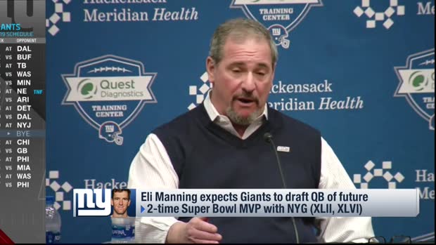New York Giants general manager Dave Gettleman is coy with reporters asking about Giants potentially drafting quarterback New York Giants general manager Dave Gettleman is coy with reporters asking about Giants potentially drafting quarterback
