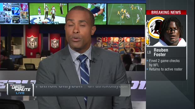 NFL Network's Tom Pelissero explains NFL's decision to fine Washington Redskins linebacker Reuben Foster NFL Network's Tom Pelissero explains NFL's decision to fine Washington Redskins linebacker Reuben Foster