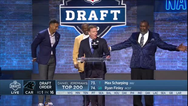 NFL Commissioner Roger Goodell announces New York Giants fan Gregory Hampton as winner of 'Tickets for 100 Years' NFL Commissioner Roger Goodell announces New York Giants fan Gregory Hampton as winner of 'Tickets for 100 Years'