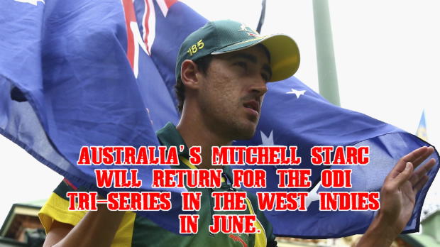 Starc set for return in June series