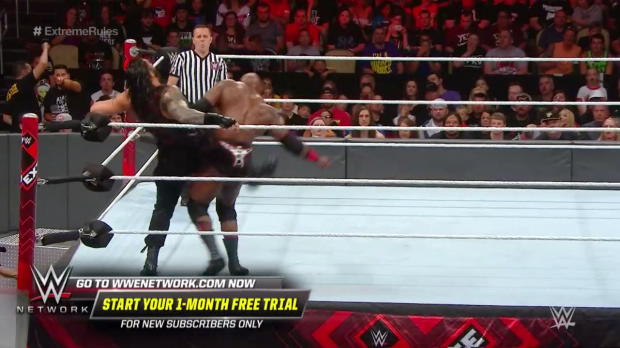 Bobby Lashley and Roman Reigns collide in hard-hitting clash: WWE Extreme Rules 2018 (WWE Network Exclusive) Bobby Lashley and Roman Reigns collide in hard-hitting clash: WWE Extreme Rules 2018 (WWE Network Exclusive)