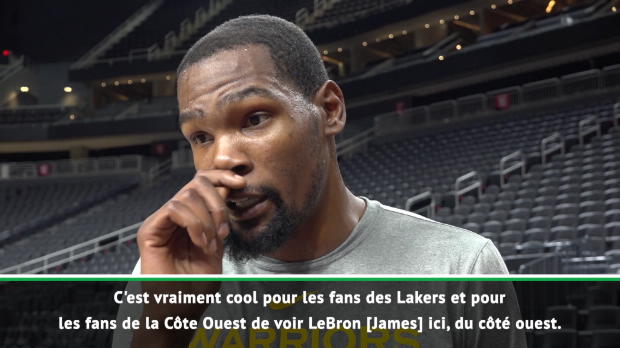 Basket : Golden State - Durant - "C'est cool de voir LeBron à l'Ouest"
