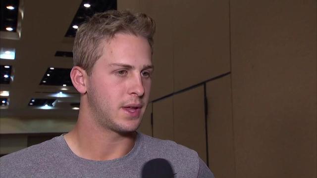 Los Angeles Rams quarterback Jared Goff reacts to actress Halle Berry's tweet about Rams' audible Los Angeles Rams quarterback Jared Goff reacts to actress Halle Berry's tweet about Rams' audible