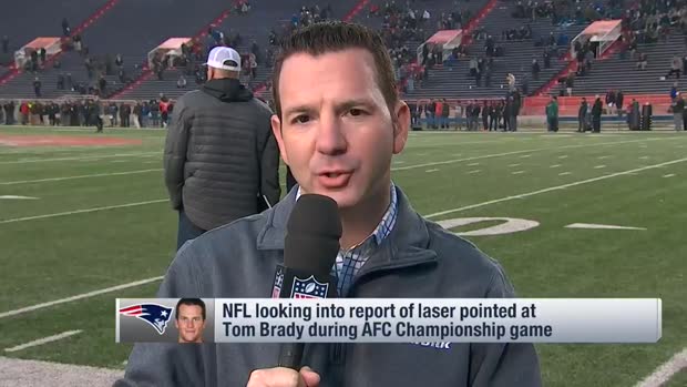 Ian Rapoport: NFL looking into report of laser pointer used on New England Patriots quarterback Tom Brady in AFC Championship Game Ian Rapoport: NFL looking into report of laser pointer used on New England Patriots quarterback Tom Brady in AFC Championship Game