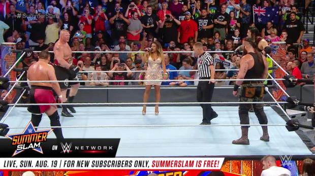 Brock Lesnar vs. Roman Reigns vs. Samoa Joe vs. Braun Strowman - Universal Title Fatal 4-Way Match: SummerSlam 2017 (Full Match - WWE Network Exclusive) Brock Lesnar vs. Roman Reigns vs. Samoa Joe vs. Braun Strowman - Universal Title Fatal 4-Way Match: SummerSlam 2017 (Full Match - WWE Network Exclusive)