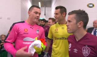 A touching moment of sportsmanship in the tunnel before our clash with Sydney FC