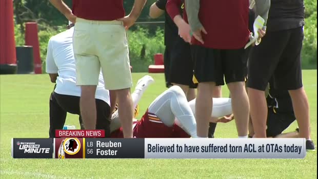 Washington Redskins linebacker Reuben Foster believed to have suffered torn ACL at Redskins OTAs Washington Redskins linebacker Reuben Foster believed to have suffered torn ACL at Redskins OTAs