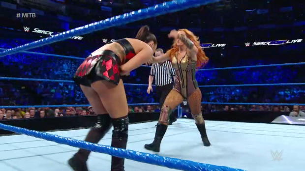 Becky Lynch vs. Mandy Rose vs. Sonya Deville - Women's Money in the Bank Qualifying Match: SmackDown LIVE, May 15, 2018 Becky Lynch vs. Mandy Rose vs. Sonya Deville - Women's Money in the Bank Qualifying Match: SmackDown LIVE, May 15, 2018
