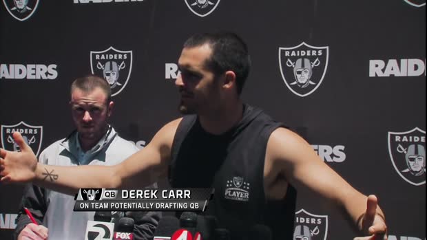 Oakland Raiders quarterback Derek Carr: There was 'negative-47 percent chance' of Raiders drafting quarterback in the 2019 NFL Draft Oakland Raiders quarterback Derek Carr: There was 'negative-47 percent chance' of Raiders drafting quarterback in the 2019 NFL Draft