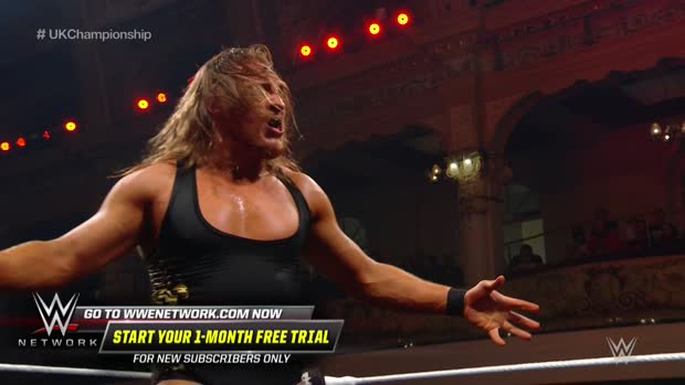 Pete Dunne flips from the top rope to ground Joe Coffey: NXT UK TakeOver: Blackpool (WWE Network Exclusive) Pete Dunne flips from the top rope to ground Joe Coffey: NXT UK TakeOver: Blackpool (WWE Network Exclusive)