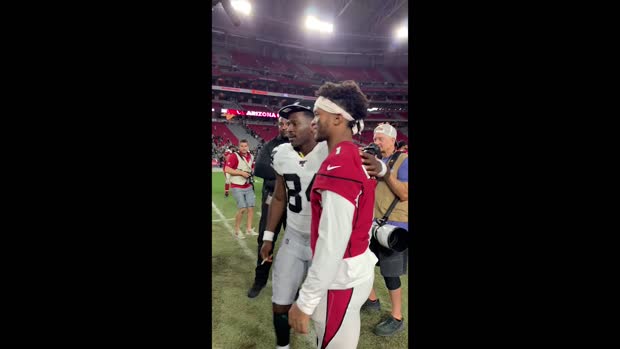 Oakland Raiders wide receiver Antonio Brown praises Arizona Cardinals rookie quarterback Kyler Murray after preseason matchup: 'You a stud' Oakland Raiders wide receiver Antonio Brown praises Arizona Cardinals rookie quarterback Kyler Murray after preseason matchup: 'You a stud'