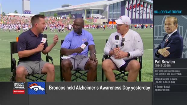 Denver Broncos general manager John Elway talks about importance of honoring former Broncos owner Pat Bowlen with Alzheimer's Awareness Day Denver Broncos general manager John Elway talks about importance of honoring former Broncos owner Pat Bowlen with Alzheimer's Awareness Day