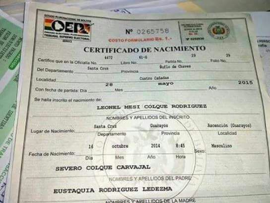 Leonel Mesi Bolivia (body only)