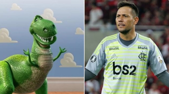 Diego Alves vacila em Fla x Bota e vira meme: dinossauro, 'braço curto