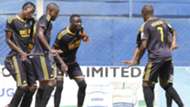 Chemelil players celebrate Erastus Mwaniki goal.