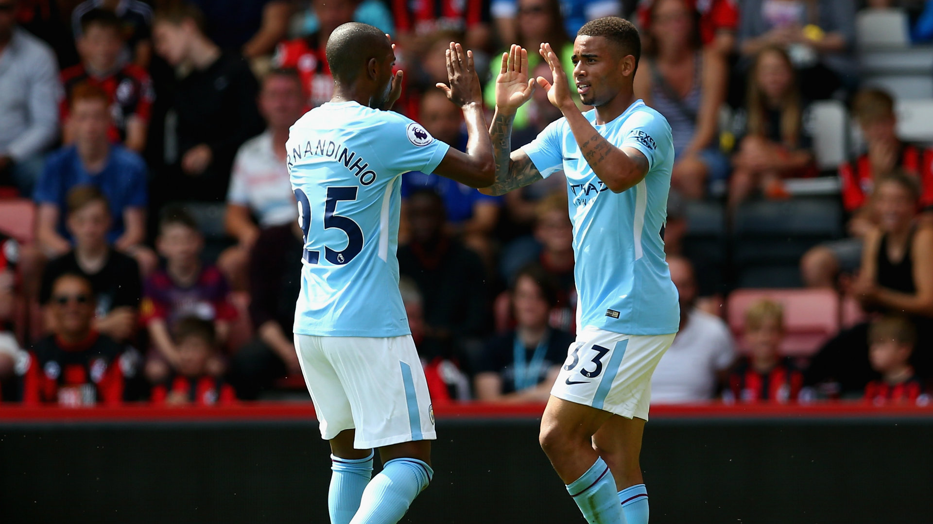 Gabriel Jesus, Fernandinho, Manchester City 2017/18