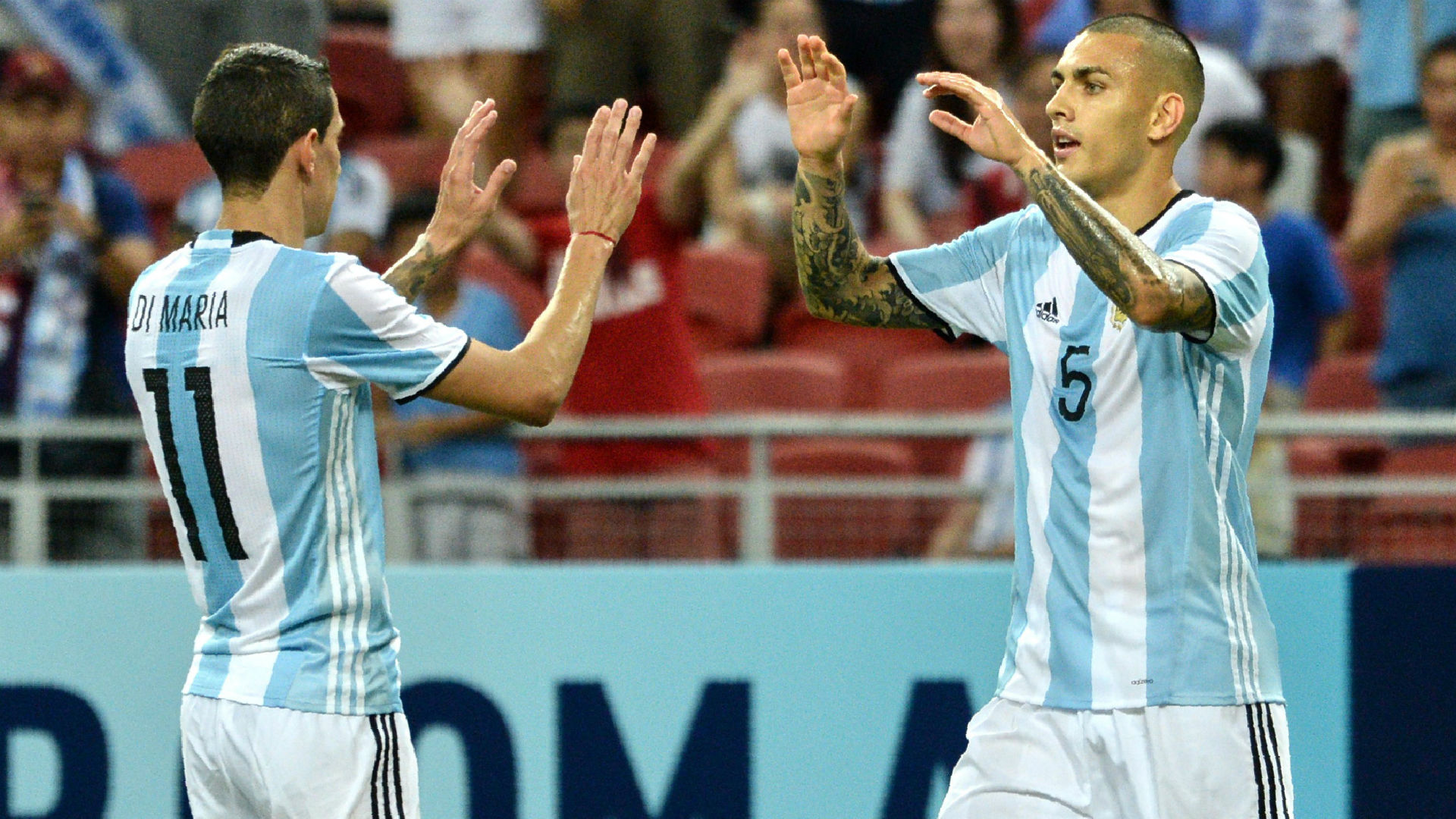 Leandro Paredes Angel Di Maria Argentina Singapur 13062017