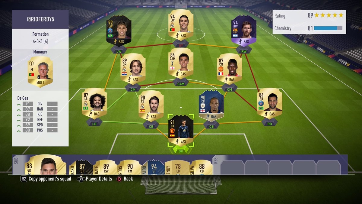 Rio Ferdinand FIFA squad battles