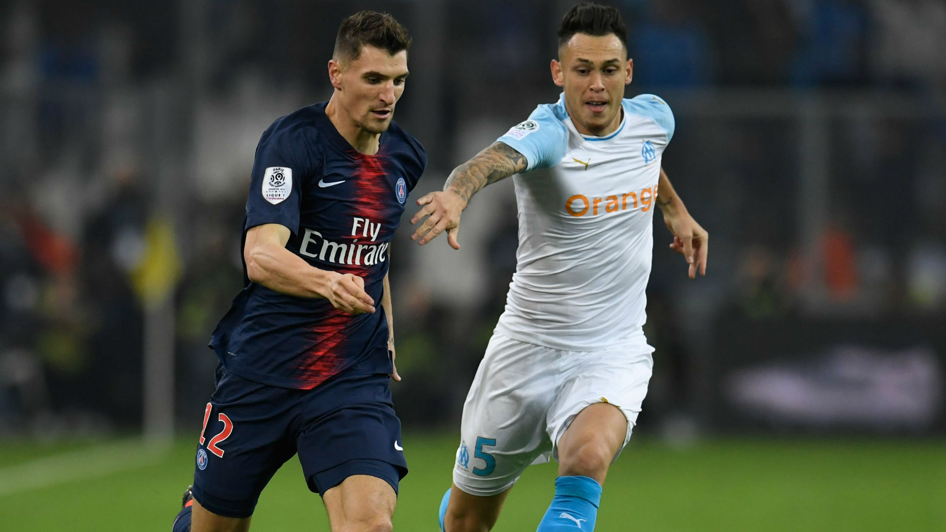 Lucas Ocampos Thomas Meunier Marseille PSG Ligue 1 28102018