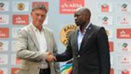 Kjell Jonevret and Steve Komphela - Orlando Pirates v Kaizer Chiefs